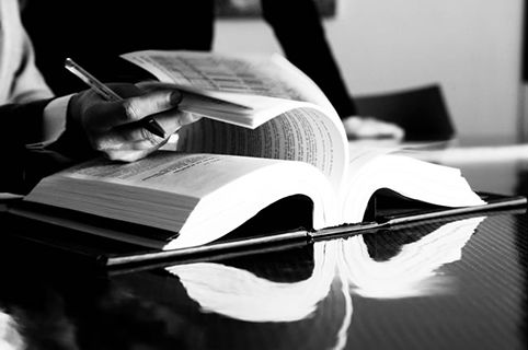Open law book during a working session